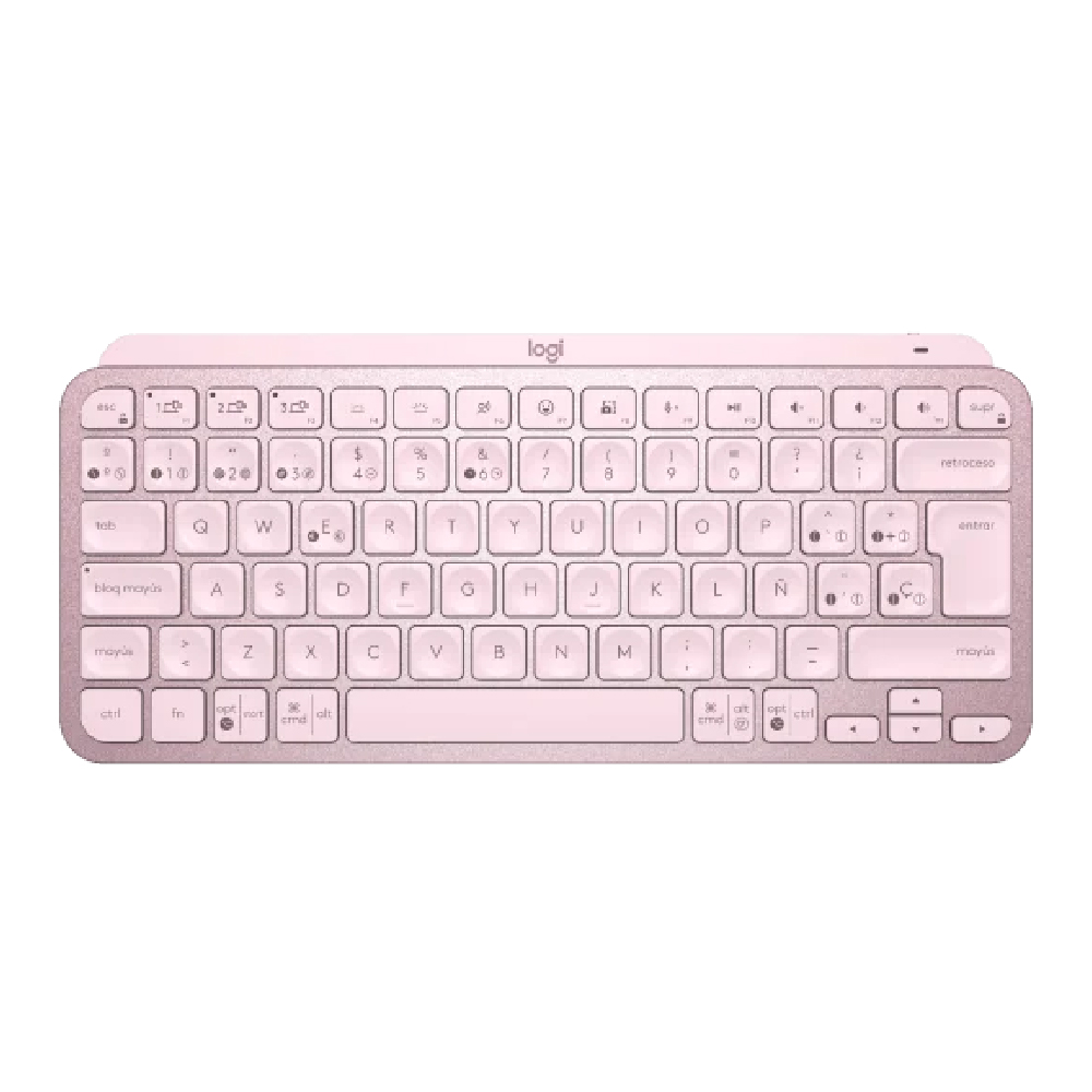 920-010478- Logitech MX Keys Mini Teclado inalámbrico iluminado minimalista color rosado Español 920-010478 - Imagen 1