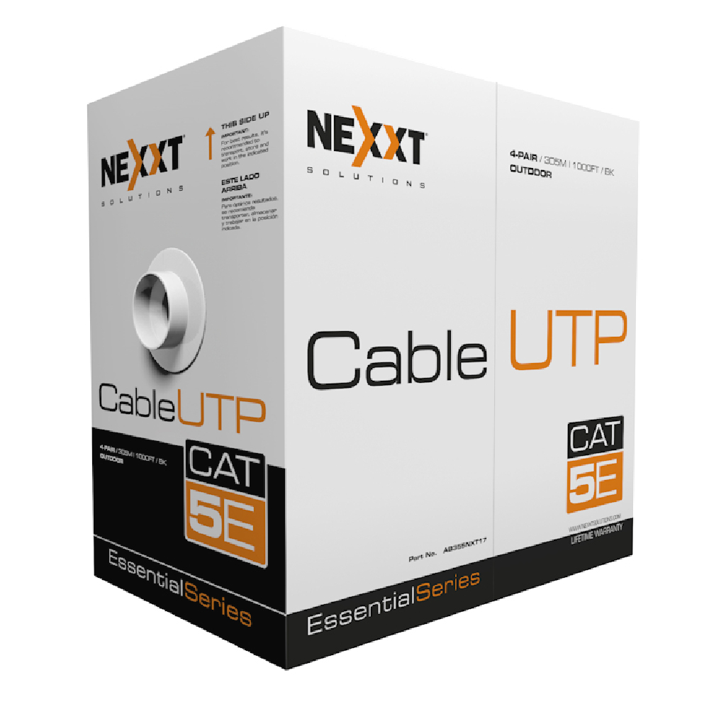 AB355NXT17-2 Nexxt Solutions Infrastructure Cable UTP Cat5e, Calibre 24AWG exteriores color negro 305m AB355NXT17 - Imagen 1