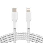 Belkin BoostCharge cable lightning 24 pin USB-C macho a Lightning macho 1m color blanco CAA004bt1MWH