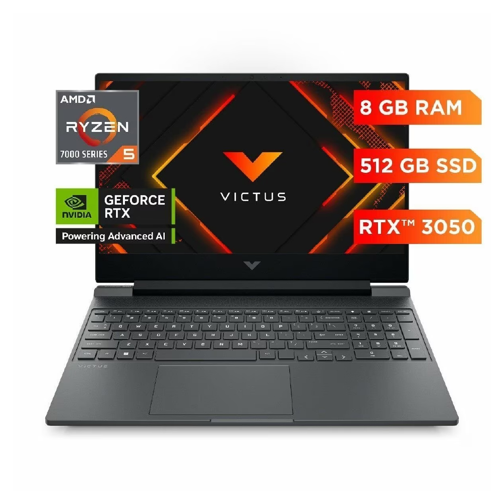 CG3N4LAABM HP laptop gaming VICTUS 15-fb3032la, AMD Ryzen 5, 8 GB de RAM, NVIDIA GeForce RTX 3050, SSD de 512 GB, 15,6″, W11H CG3N4LA#ABM - Imagen 1