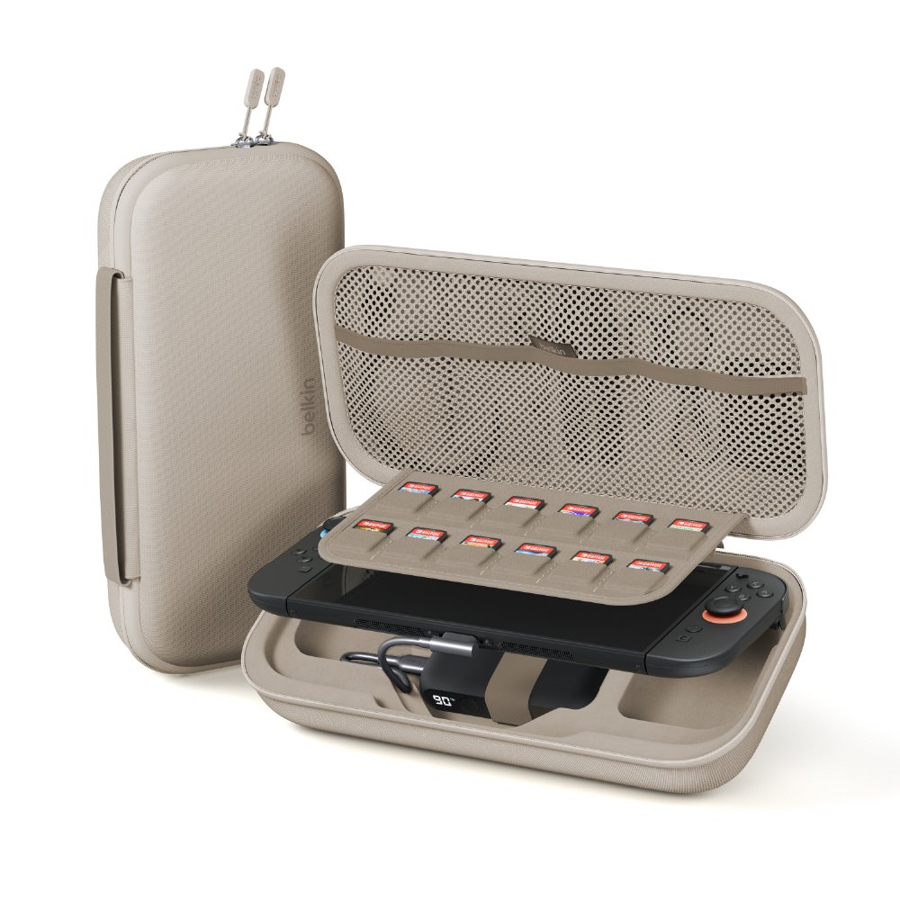 ENA001fqSA-V1 Belkin Estuche de carga para Nintendo Switch 2, color arena ENA001fqSA-V1 - Imagen 1