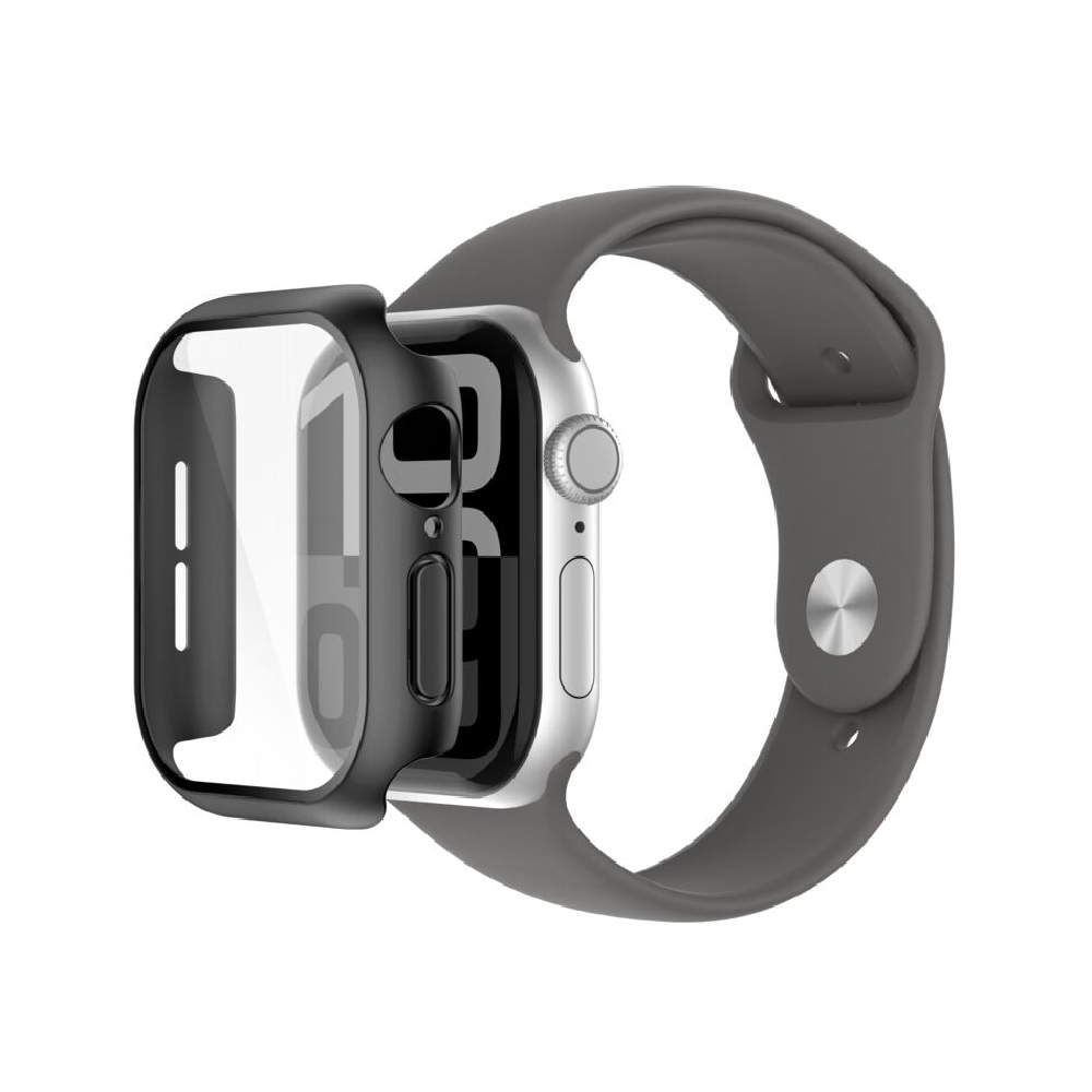 OWA002fqBK-1 Belkin Protector de pantalla TemperedCurve 2 en 1 para Apple Watch Series 10 (42 mm/negro) OWA002fqBK - Imagen 1