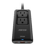 Forza Cargador rápido GaN de 35 W con regleta de 1250 W, 2 NEMA, 110/220 V PS-235USBC