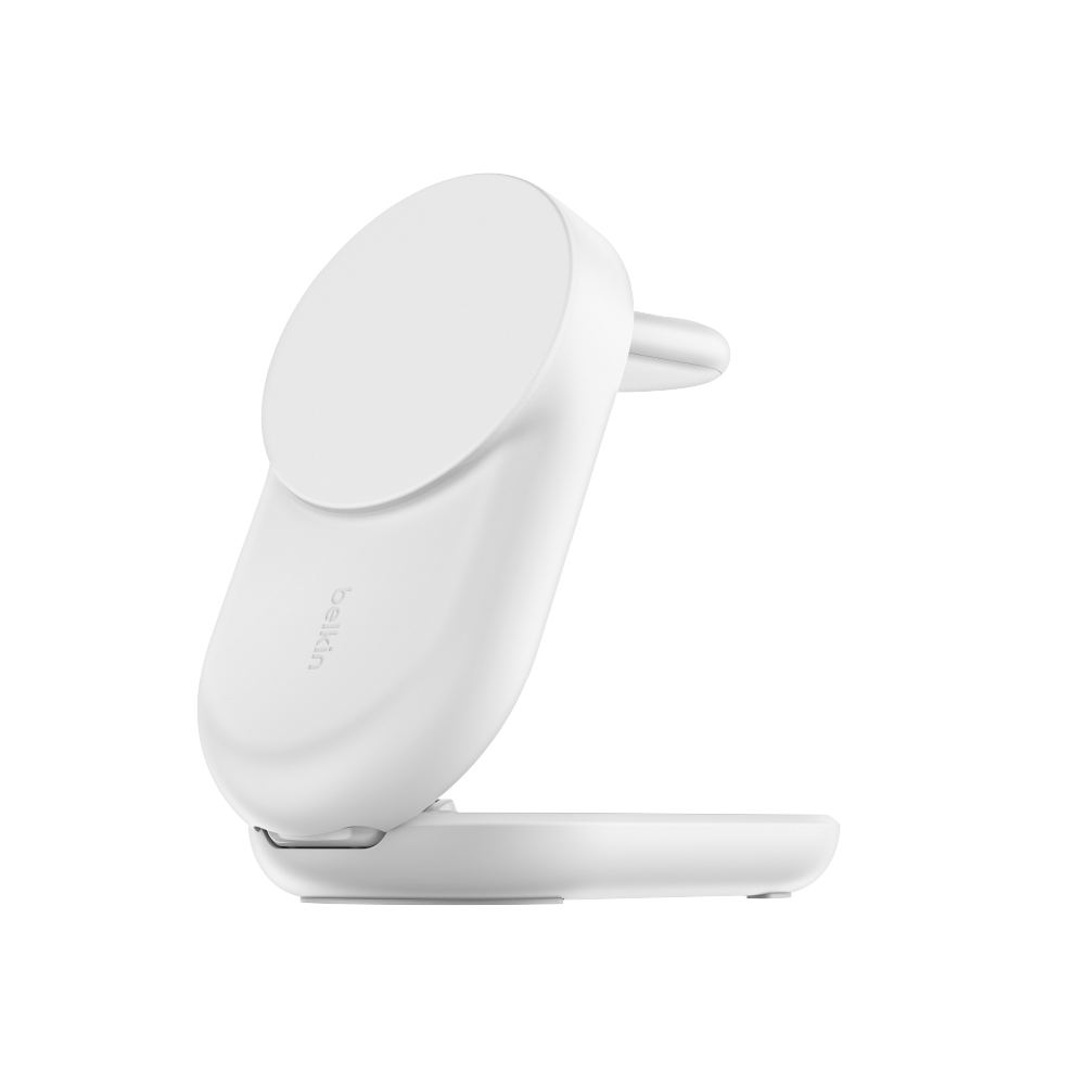 WIZ037ttWH-2 Belkin Cargador magnético plegable 3 en 1 con Qi2 de 25 W, blanco, forma redonda WIZ037ttWH - Imagen 1