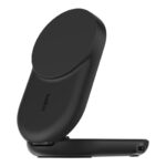 Belkin Cargador magnético plegable 2 en 1 con Qi2 de 25 W, negro, forma redonda WIZ039ttBK