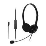 Xtech Audífonos con cable USB-C para conferencias, con micrófono ENC XTH-245